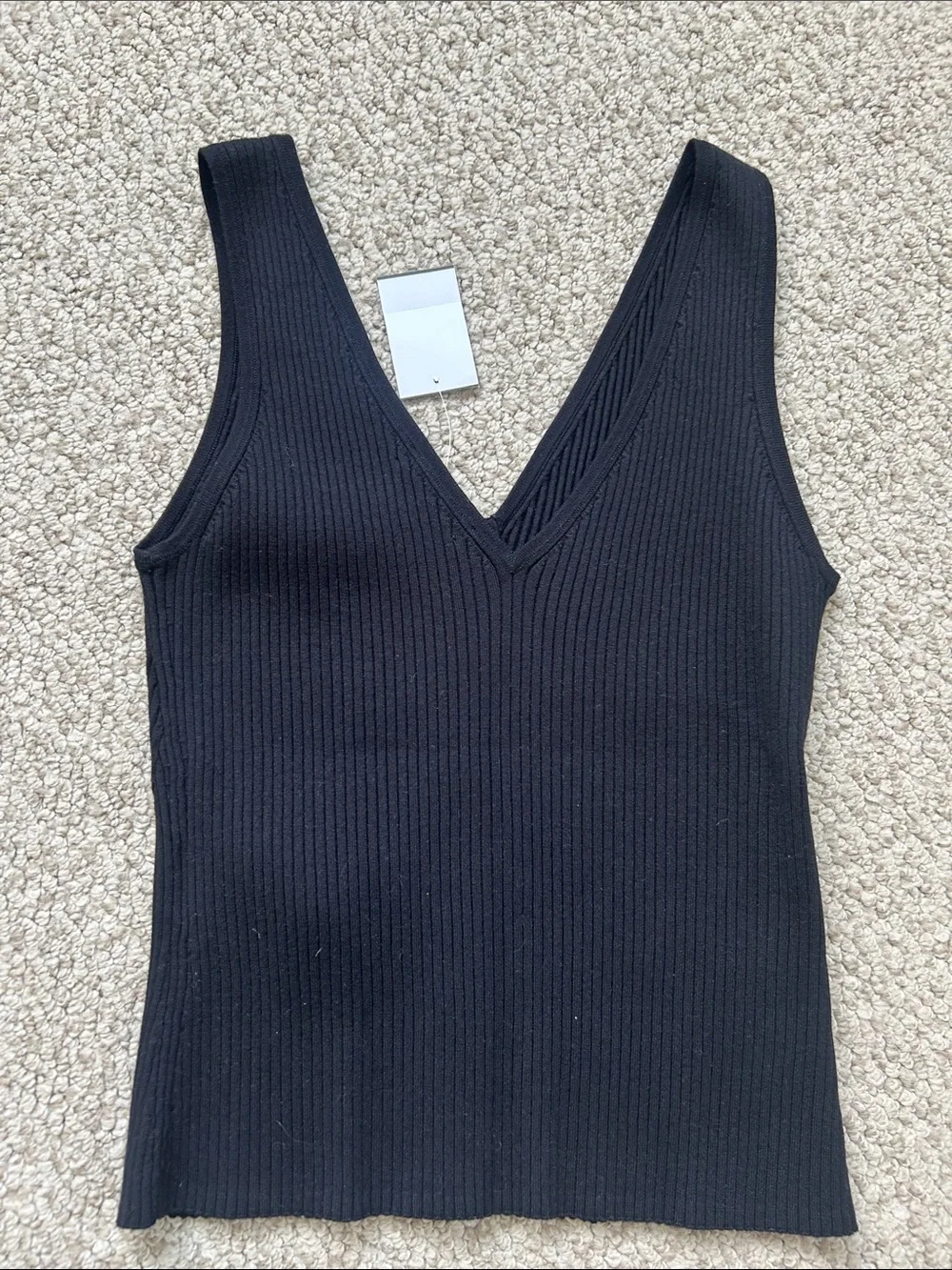 Madewell Black Ribbed Button-Front Camisole - Picture 3 of 5
